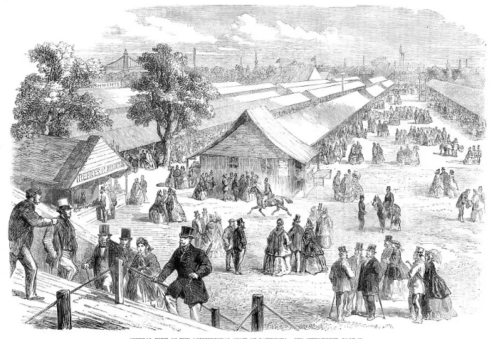 Framed Print : General view of the agricultural show at Battersea, 1862. Creator: Unknown Framed Print : General view of the agricultural show at Battersea, 1862. Creator: Unknown