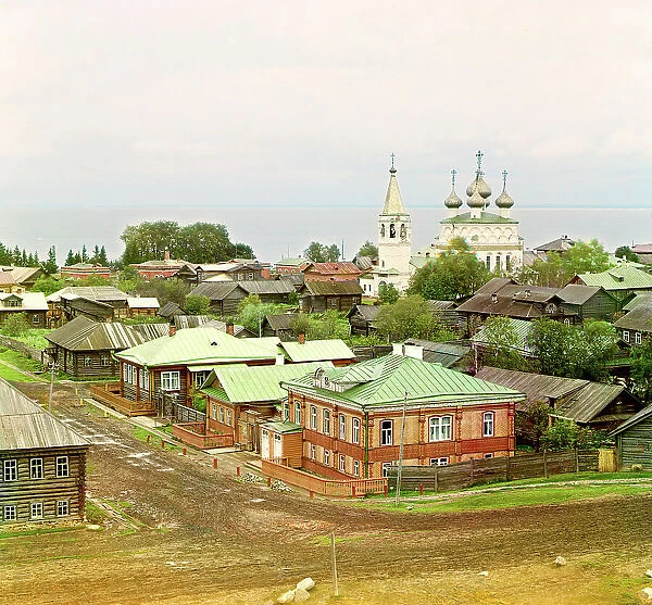 General view of the city of Belozersk from the fortress wall [Russian Empire], 1909. Creator: Sergey Mikhaylovich Prokudin-Gorsky