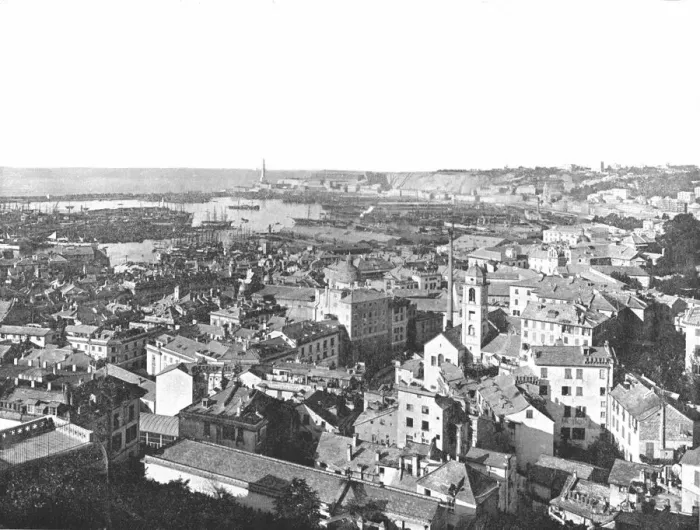 Framed Print : General view of the city of Genoa, Italy, 1895. Creator: W &s Ltd Framed Print : General view of the city of Genoa, Italy, 1895. Creator: W &s Ltd