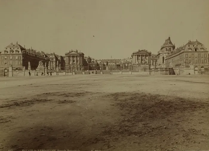Framed Print : General view of the front facade, Palace of Versailles, between 1870-1890. Creator: Unknown