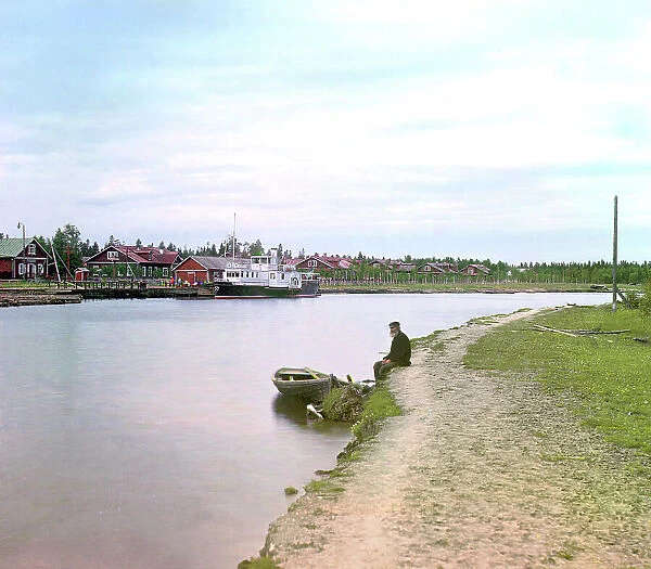 General view of the factory, Kovzha [Russian Empire], 1909. Creator: Sergey Mikhaylovich Prokudin-Gorsky