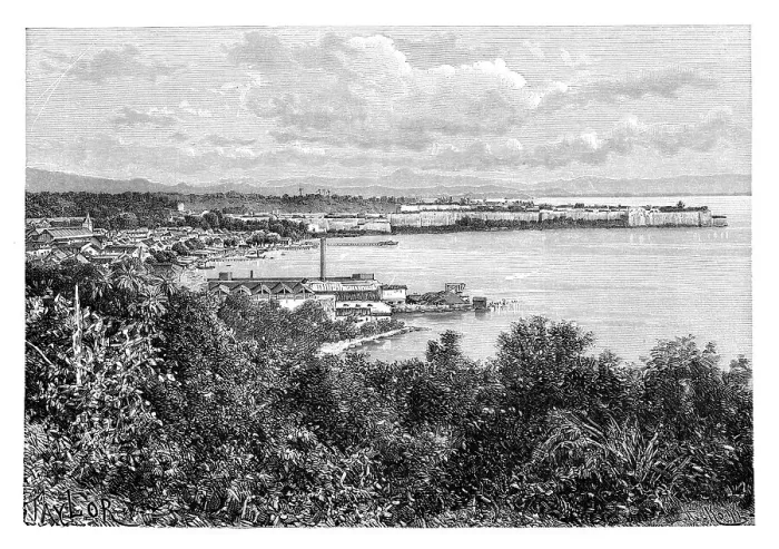 Framed Print : General view of Fort-De-France, Martinique, c1890. Artist: A Kohl Framed Print : General view of Fort-De-France, Martinique, c1890. Artist: A Kohl