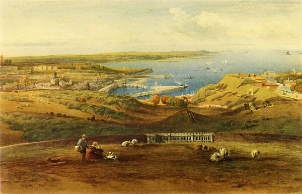 General View of Guernsey from Port George, 1850, (1946). Creator: Richard Principal Leitch