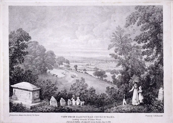 Framed Print : General view of Hampstead, London. 1822. Artist: Thomas Mann Baynes Framed Print : General view of Hampstead, London. 1822. Artist: Thomas Mann Baynes