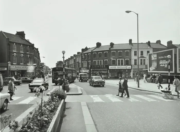 Framed Print : General view of Hoe Street, Walthamstow, at the junction with Church Hill and High St, London, 1970. Creator: Unknown Framed Print : General view of Hoe Street, Walthamstow, at the junction with Church Hill and High St, London, 1970. Creator: Unknown