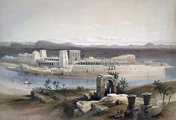General View of the Island of Philae, Nubia, 1838. Artist: David Roberts
