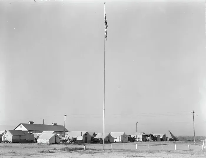 Framed Print : General view of Kern migrant camp, California, 1936. Creator: Dorothea Lange Framed Print : General view of Kern migrant camp, California, 1936. Creator: Dorothea Lange