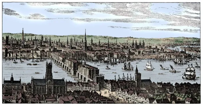 Framed Print : General view of London, 1666, (1909) Framed Print : General view of London, 1666, (1909)