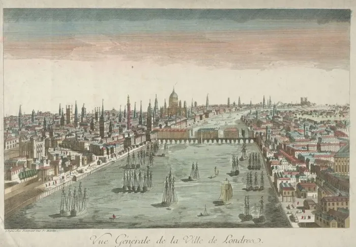 Framed Print : General View of London, 18th Century. Creator: Unknown Framed Print : General View of London, 18th Century. Creator: Unknown