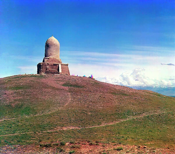 General view of mosque at the top of Chapan-Ata Mountain, Samarkand, between 1905 and 1915. Creator: Sergey Mikhaylovich Prokudin-Gorsky