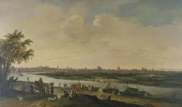 Framed Print : General view of Paris, taken from the base of Chaillot hill, around 1650, between 1645 and 1655. Creator: Unknown Framed Print : General view of Paris, taken from the base of Chaillot hill, around 1650, between 1645 and 1655. Creator: Unknown