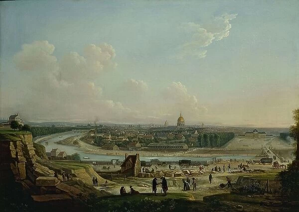 General view of Paris, taken from Chaillot hill, current 16th and 7th arrondissements, 1818. Creator: Seyfert