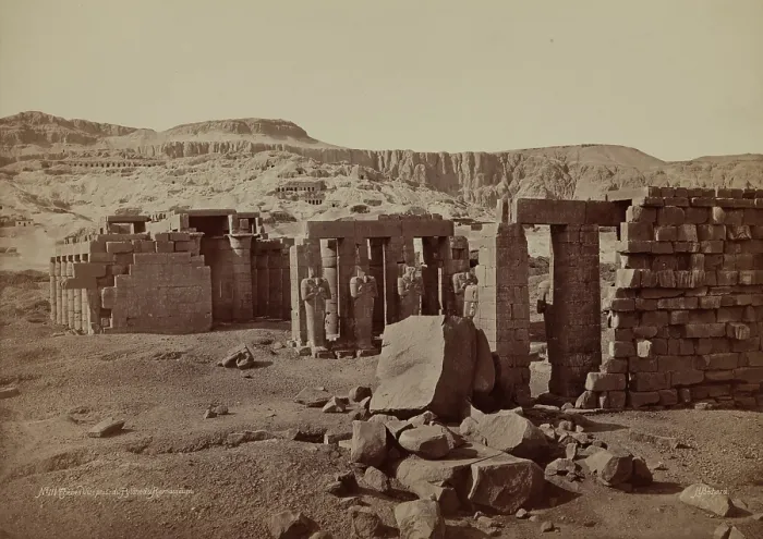 Framed Print : General View of the Ramesseum. Luxor, West Bank (Thebes), late 19th century. Creator: Henri Bechard