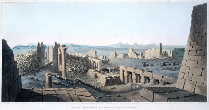 Framed Print : General View of the Ruins of the Great Temple at Carnac, Egypt, 1820. Artist: I Clark Framed Print : General View of the Ruins of the Great Temple at Carnac, Egypt, 1820. Artist: I Clark