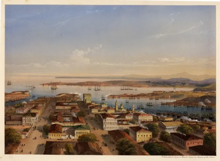 Framed Print : General View of Sevastopol, 1856. Artist: Bossoli, Carlo (1815-1884) Framed Print : General View of Sevastopol, 1856. Artist: Bossoli, Carlo (1815-1884)