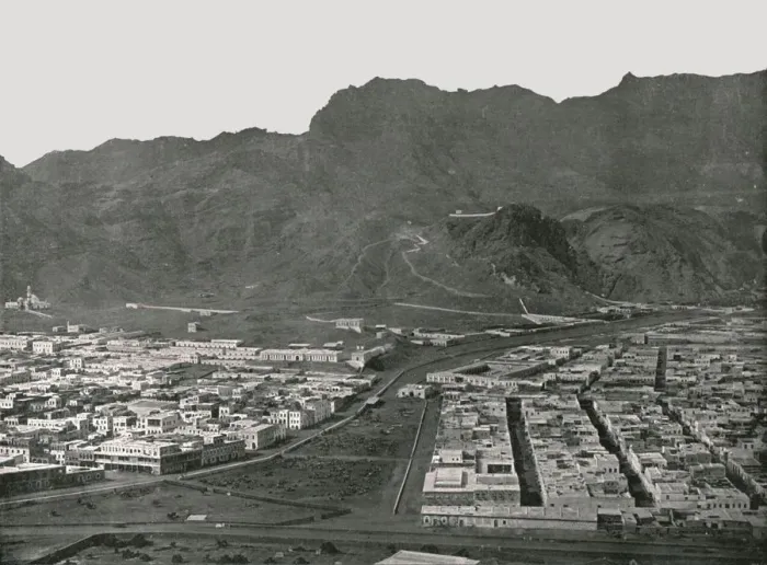 Framed Print : General view showing the Camel Market, Aden, 1895. Creator: W &s Ltd Framed Print : General view showing the Camel Market, Aden, 1895. Creator: W &s Ltd