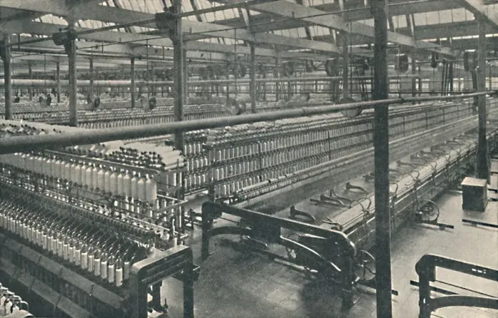 Framed Print : General View of Spinning-room, c1917 Framed Print : General View of Spinning-room, c1917