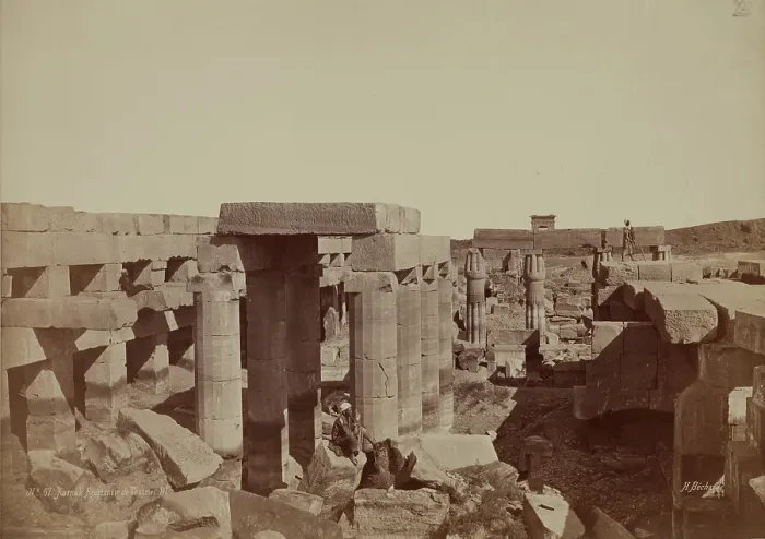 Framed Print : General View of the Back of the Temple of Karnak. Luxor, East Bank, late 19th century. Creator: Henri Bechard Framed Print : General View of the Back of the Temple of Karnak. Luxor, East Bank, late 19th century. Creator: Henri Bechard