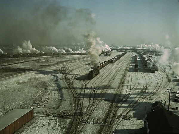 General view of one of the yards of the Chicago and North Western railroad, Chicago, Ill. 1942. Creator: Jack Delano