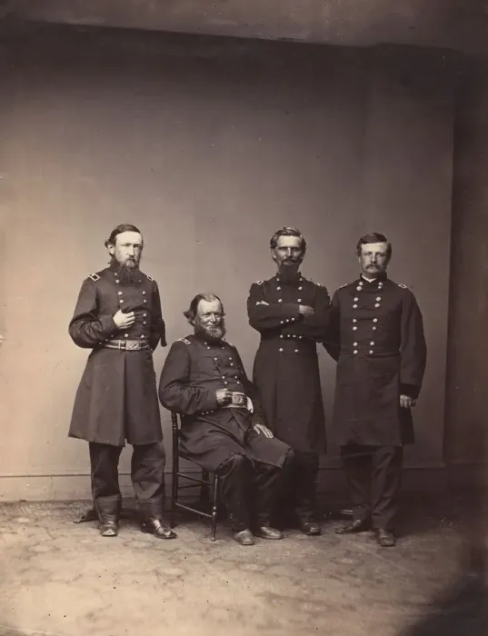Framed Print : General William Ward and Staff, ca. 1861. Creator: Mathew Brady Framed Print : General William Ward and Staff, ca. 1861. Creator: Mathew Brady