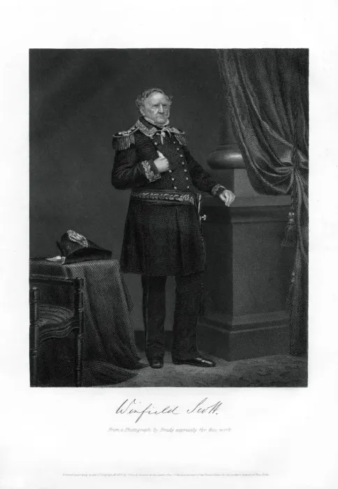 Framed Print : General Winfield Scott, United States Army general, diplomat, and presidential candidate, 1862-1867 Framed Print : General Winfield Scott, United States Army general, diplomat, and presidential candidate, 1862-1867