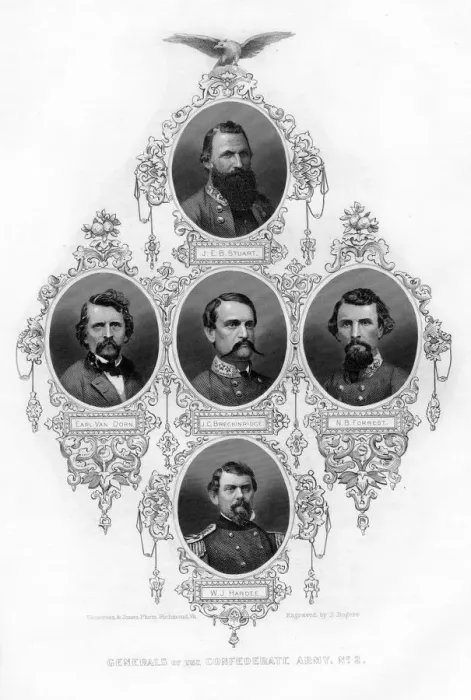 Framed Print : Generals of the Confederate Army, 1862-1867. Artist: J Rogers Framed Print : Generals of the Confederate Army, 1862-1867. Artist: J Rogers