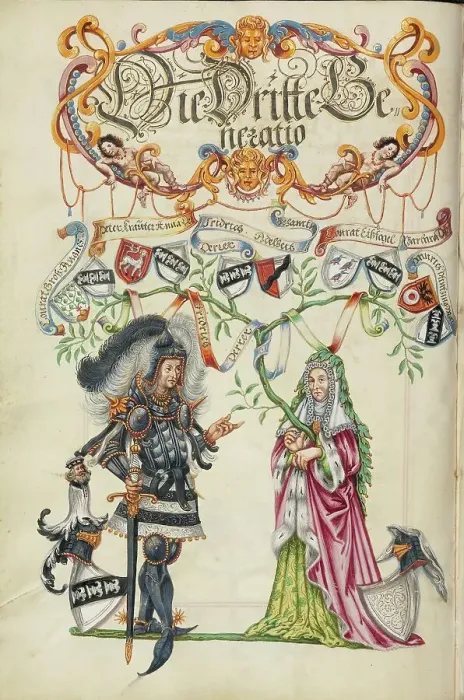 Framed Print : The Third Generation, Friedrich Derrer; Genealogy of the Derrer Family, about 1626-1711. Creator: Unknown Framed Print : The Third Generation, Friedrich Derrer; Genealogy of the Derrer Family, about 1626-1711. Creator: Unknown