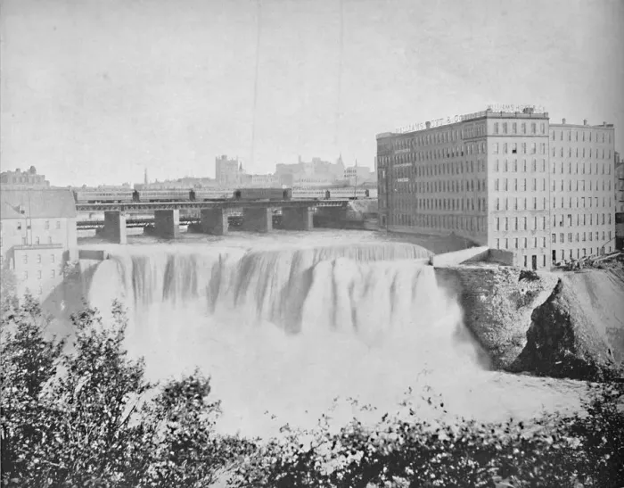 Framed Print : Genesee Falls, Rochester, N. Y. c1897. Creator: Unknown Framed Print : Genesee Falls, Rochester, N. Y. c1897. Creator: Unknown