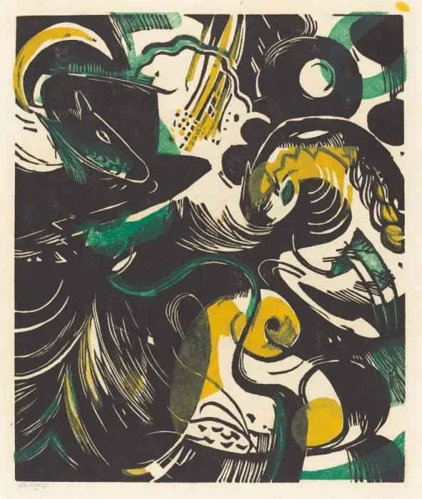 Framed Print : Genesis II (Schopfungsgeschichte II), 1914. Creator: Franz Marc Framed Print : Genesis II (Schopfungsgeschichte II), 1914. Creator: Franz Marc