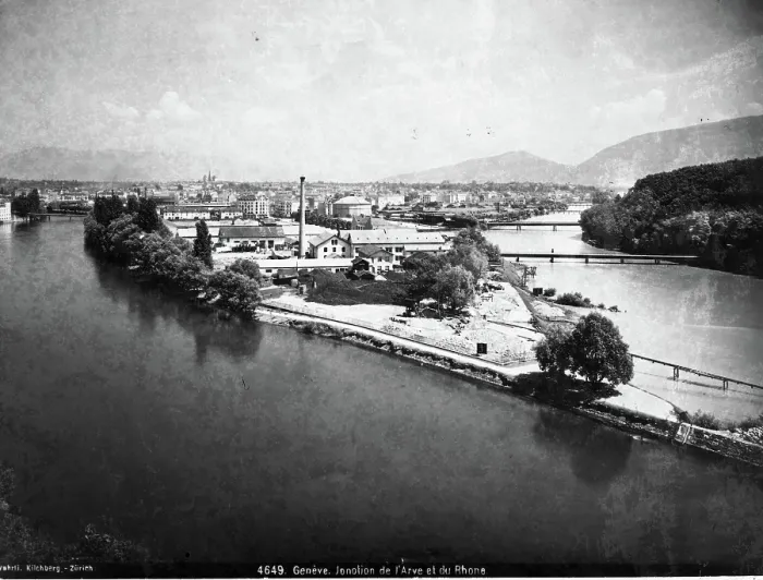 Framed Print : Geneva. Junction of the Rhone and Arve. Creator: Unknown Framed Print : Geneva. Junction of the Rhone and Arve. Creator: Unknown