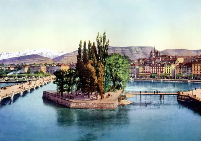 Framed Print : Geneva, Switzerland, 1926 Framed Print : Geneva, Switzerland, 1926