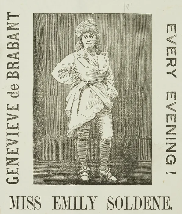 Framed Print : Genevieve de Brabant - Every Evening! - Miss Emily Soldene, late 19th century. Creator: Unknown Framed Print : Genevieve de Brabant - Every Evening! - Miss Emily Soldene, late 19th century. Creator: Unknown