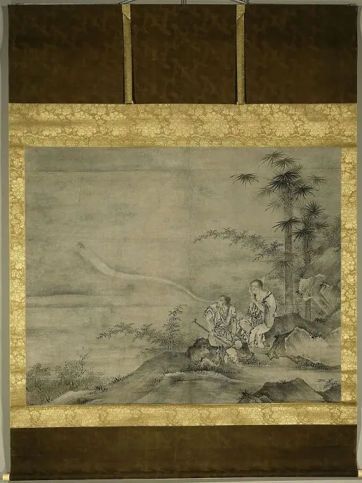 Framed Print : Genii Gama Sennin and Tekkai Sennin, Second half of the16th cen Artist: Motonobu, Kano, (Workshop) (1476-1559) Framed Print : Genii Gama Sennin and Tekkai Sennin, Second half of the16th cen Artist: Motonobu, Kano, (Workshop) (1476-1559)