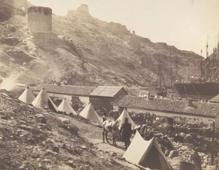 Framed Print : The Genoese Castle, Balaklava, 1855. Creator: Roger Fenton Framed Print : The Genoese Castle, Balaklava, 1855. Creator: Roger Fenton