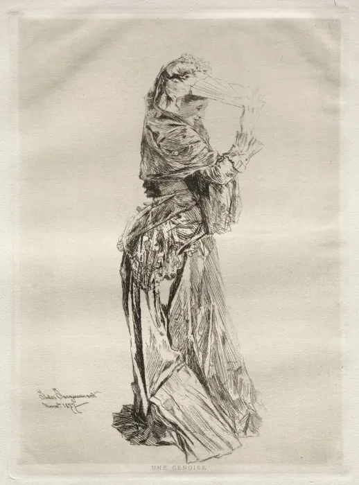 Framed Print : A Genoise, 1877. Creator: Jules Jacquemart (French, 1837-1880) Framed Print : A Genoise, 1877. Creator: Jules Jacquemart (French, 1837-1880)