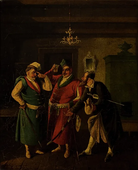Framed Print : Genre Scene, 1858. Creator: Aleksander Raczynski Framed Print : Genre Scene, 1858. Creator: Aleksander Raczynski