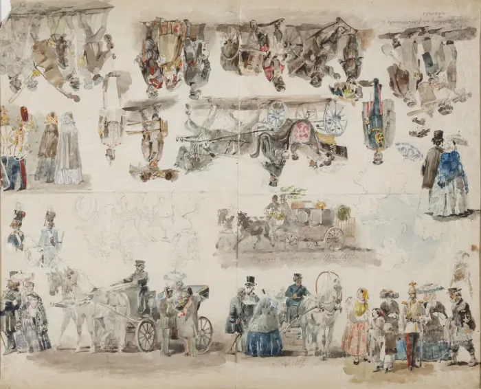 Framed Print : Genre scenes in St. Petersburg, 1857 Framed Print : Genre scenes in St. Petersburg, 1857