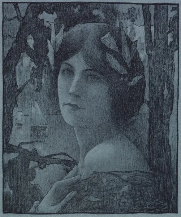 Framed Print : Gentlel Night (Nuit douce), 1899. Creator: Henri-Jules Guinier (French, 1867-1927) Framed Print : Gentlel Night (Nuit douce), 1899. Creator: Henri-Jules Guinier (French, 1867-1927)