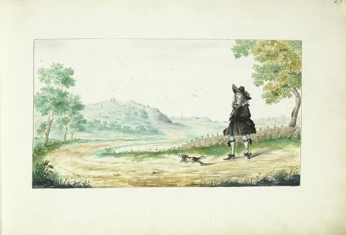 Framed Print : Gentleman on a country road, 1661. Creator: Gesina ter Borch Framed Print : Gentleman on a country road, 1661. Creator: Gesina ter Borch