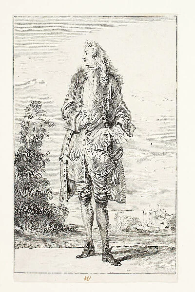 Gentleman, Hand in Vest, c. 1710. Creator: Jean-Antoine Watteau