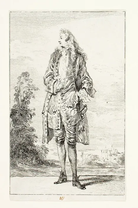 Framed Print : Gentleman, Hand in Vest, c. 1710. Creator: Jean-Antoine Watteau Framed Print : Gentleman, Hand in Vest, c. 1710. Creator: Jean-Antoine Watteau