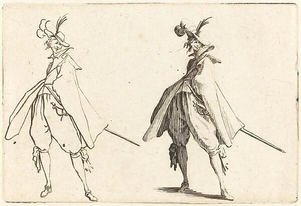 Gentleman in Large Mantle, Front View, c. 1622. Creator: Jacques Callot