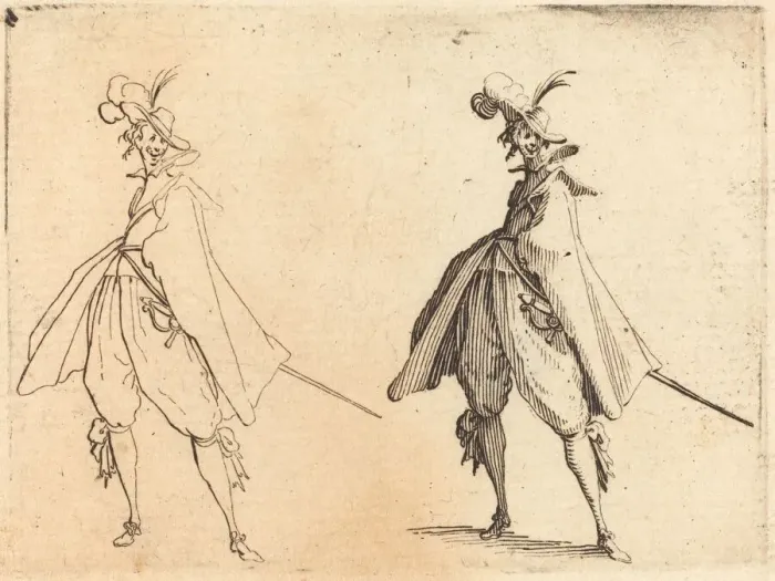 Framed Print : Gentleman in Large Mantle, Front View, c. 1617. Creator: Jacques Callot Framed Print : Gentleman in Large Mantle, Front View, c. 1617. Creator: Jacques Callot