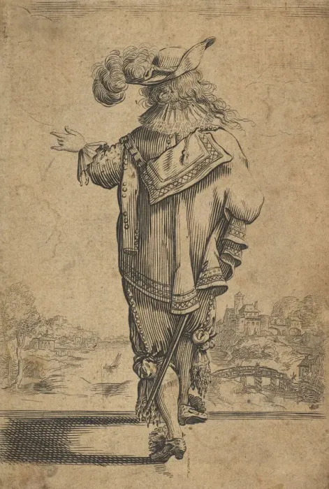 Framed Print : Gentleman Seen from the Back Indicating a Landscape, after 1629. Creator: Unknown Framed Print : Gentleman Seen from the Back Indicating a Landscape, after 1629. Creator: Unknown