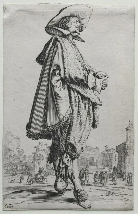 Framed Print : Gentleman Standing in Profile with Clasped Hands. Creator: Jacques Callot (French, 1592-1635) Framed Print : Gentleman Standing in Profile with Clasped Hands. Creator: Jacques Callot (French, 1592-1635)