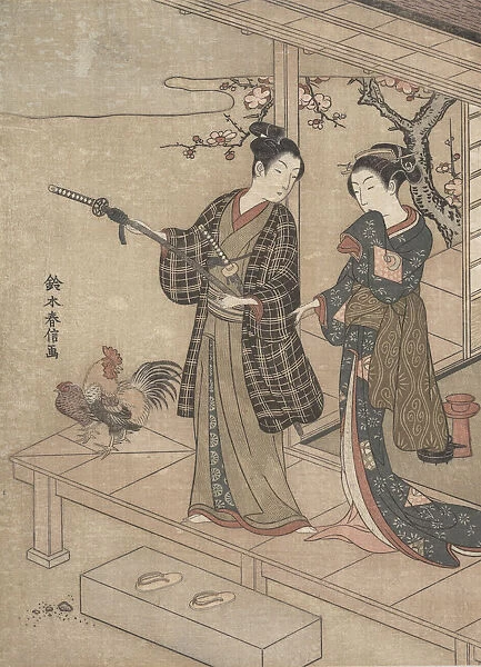 Gentleman Taking Leave of His Lady on a Veranda. Creator: Suzuki Harunobu