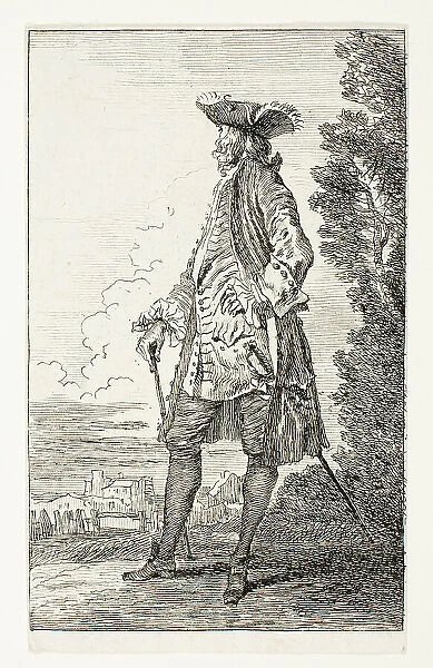 Gentleman, Side View with Hat, n.d. Creator: Jean-Antoine Watteau