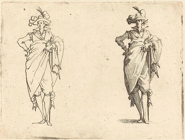 Gentleman Viewed from the Front with Hand on Hip, c. 1617. Creator: Jacques Callot