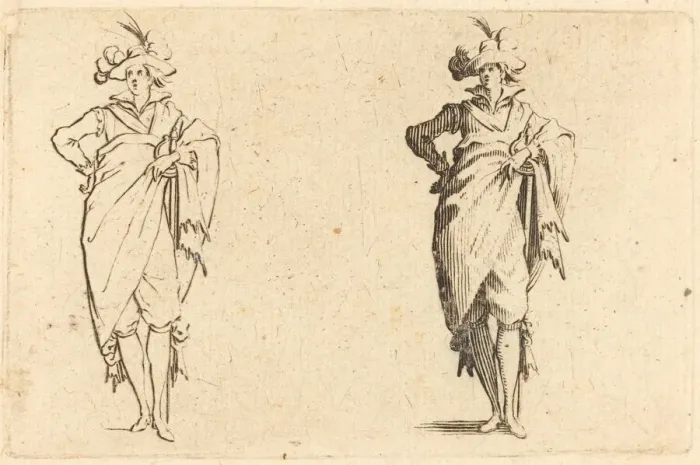 Framed Print : Gentleman Viewed from the Front with Hand on Hip, c. 1622. Creator: Jacques Callot Framed Print : Gentleman Viewed from the Front with Hand on Hip, c. 1622. Creator: Jacques Callot