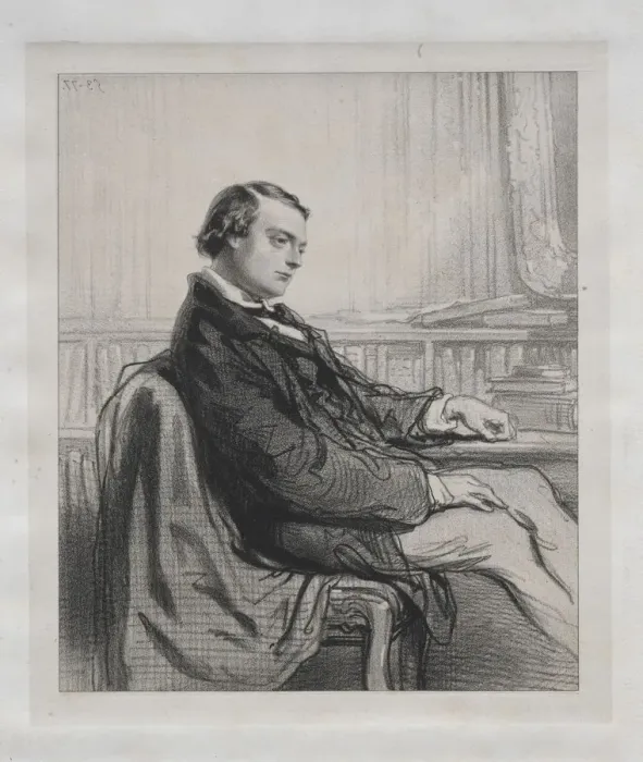 Framed Print : Gentlemen of the Press: Theodore de Banville, 1853. Creator: Paul Gavarni (French, 1804-1866) Framed Print : Gentlemen of the Press: Theodore de Banville, 1853. Creator: Paul Gavarni (French, 1804-1866)